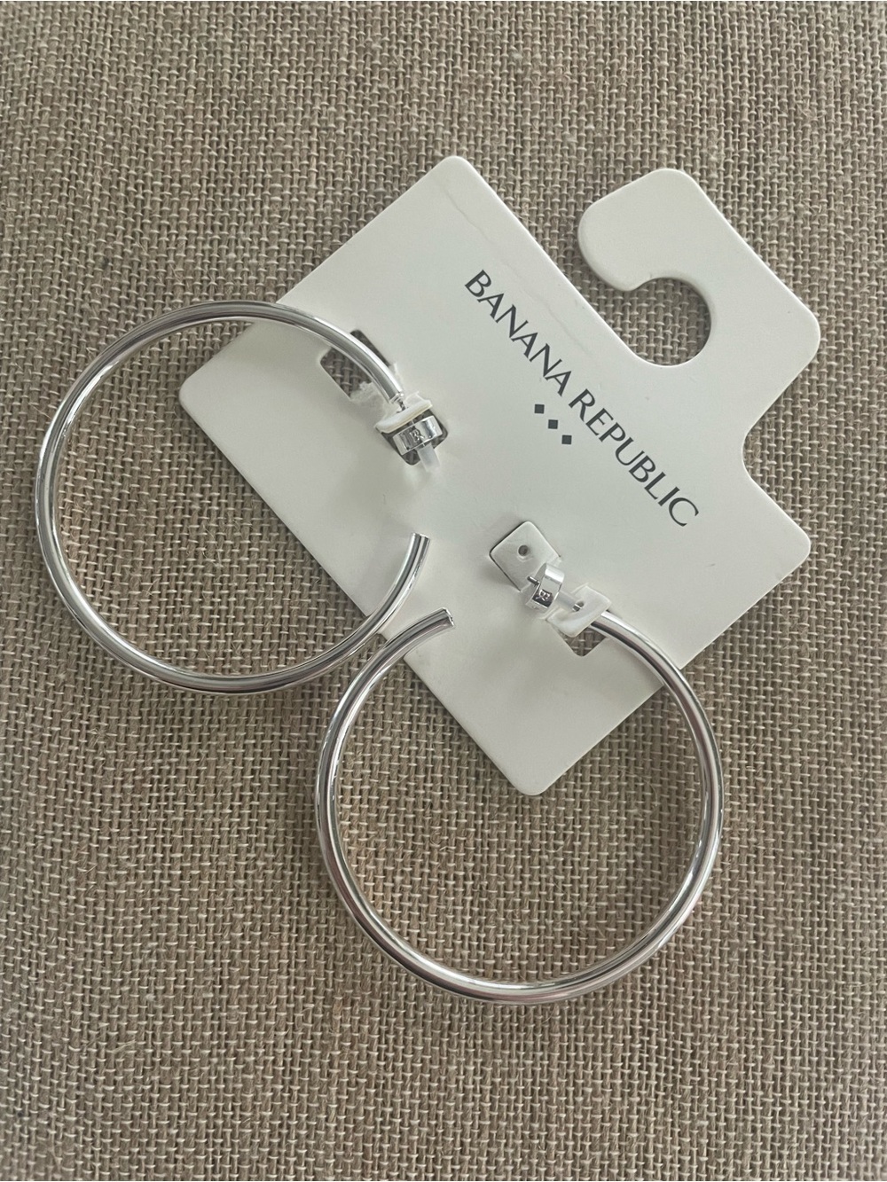 Banana Republic Shiny Silver-Tone Large Hoop Earrings